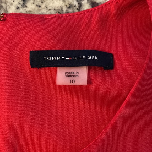 Tommy Hilfiger Raspberry Pink Scuba Stretch Ruffle Sleeeve Sheath Dress 10 - Picture 8 of 10